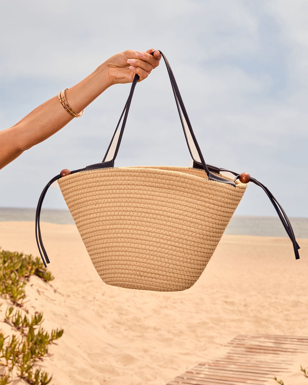Coastal Carryall Geweven Tote Tas