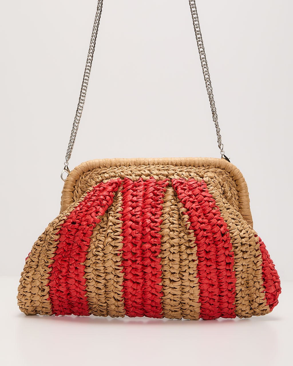 Allie Tweekleurige Geweven Clutch